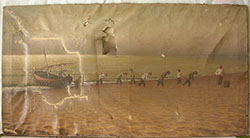 Estado inicial del lienzo antes de comenzar la restauración